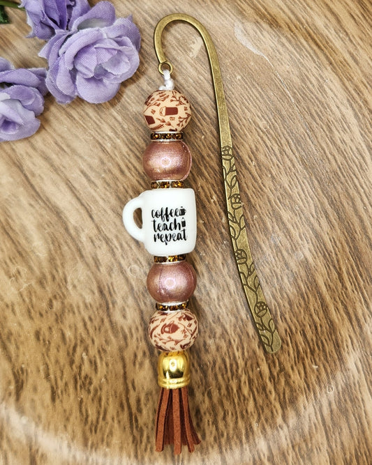 Bookmark-Coffee Teach Repeat Mug (Coffee Brown)