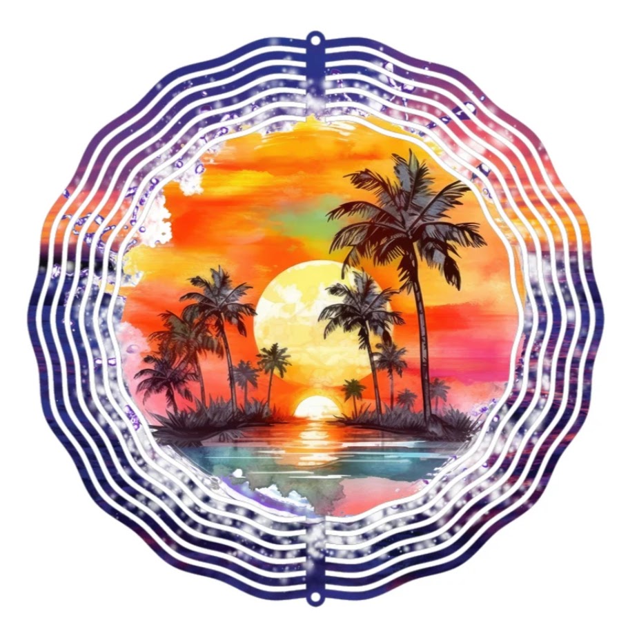 Wind Spinner 8" - Colorful Beach Sunset