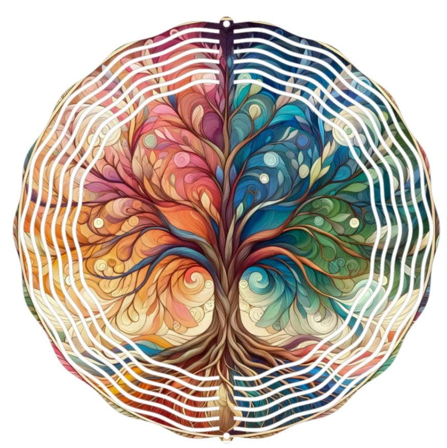 Wind Spinner 8" - Colorful Tree of Life