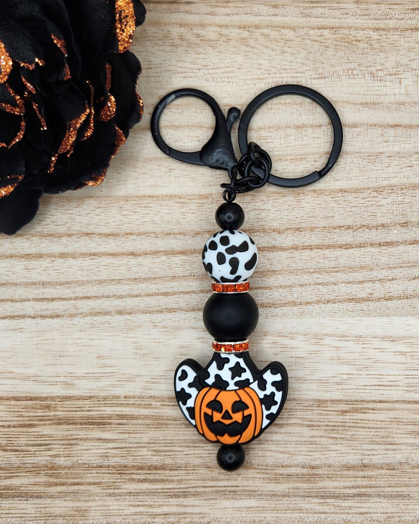 Keychain-Cowprint Pumpkin