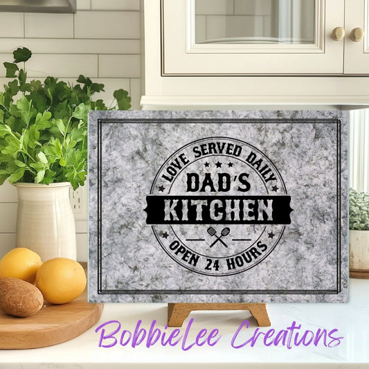Glass Cutting Board-*BLC CUSTOM DESIGN*-Dad's Kitchen Love Served Daily
