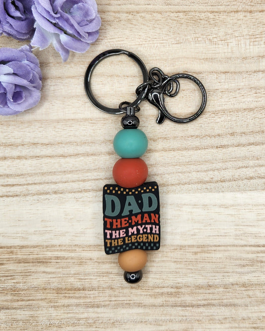 Keychain-Dad the Man the Myth the Legend (Black)