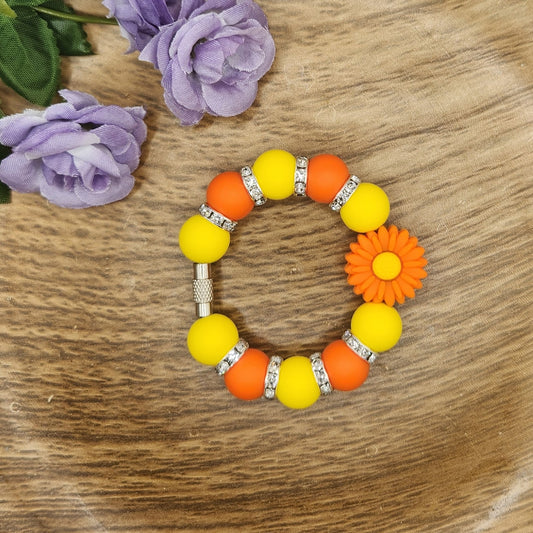 Cup Charm-Daisy (Orange & Yellow)