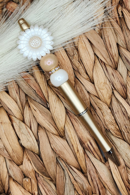 Pen-Daisy (White/Tan Opal)