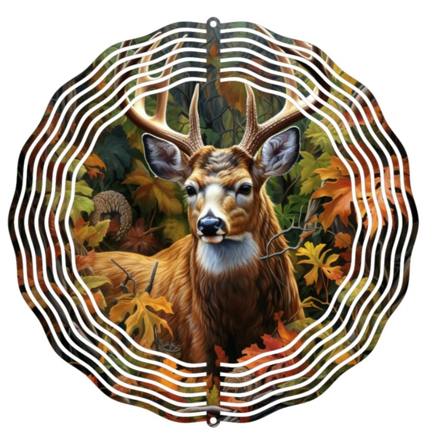 Wind Spinner 8" - Deer in Leaves