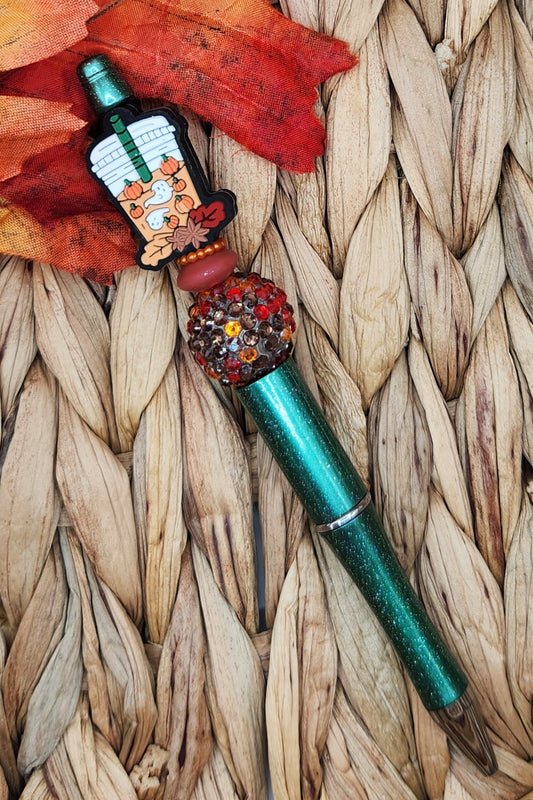 Pen-Fall Iced Coffee (Green Glitter)