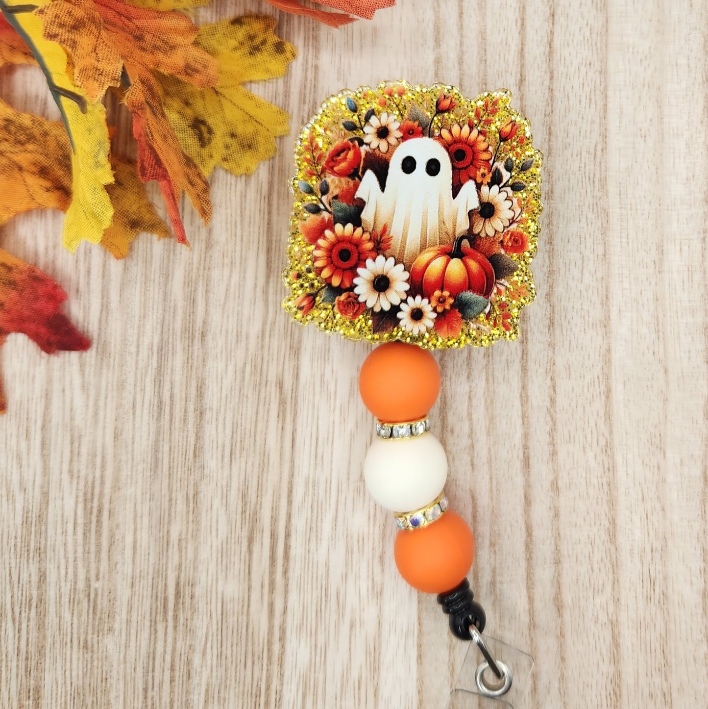 Badge Reel-Fall Floral Ghost ET