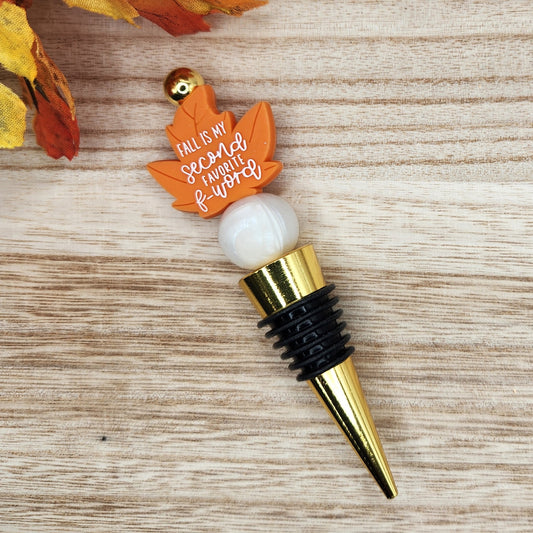 Wine Stopper-Fall is My Second Favorite F Word-Orange (Gold)