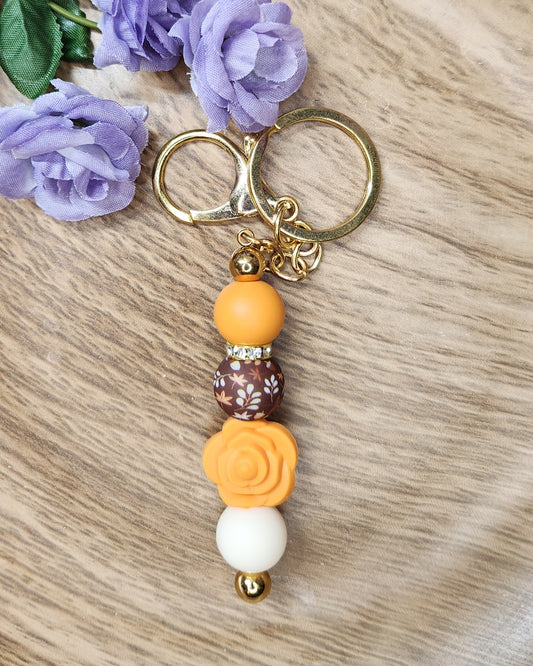 Keychain-Fall Leaves Rose (Mango)