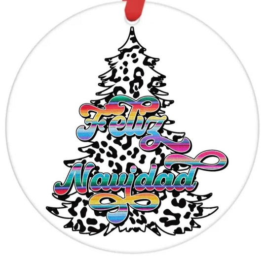 Acrylic Ornament-Feliz Navidad Tree SF