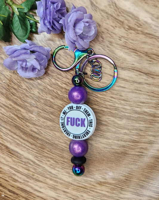 Keychain-F@ck Everything (Purple Opal)