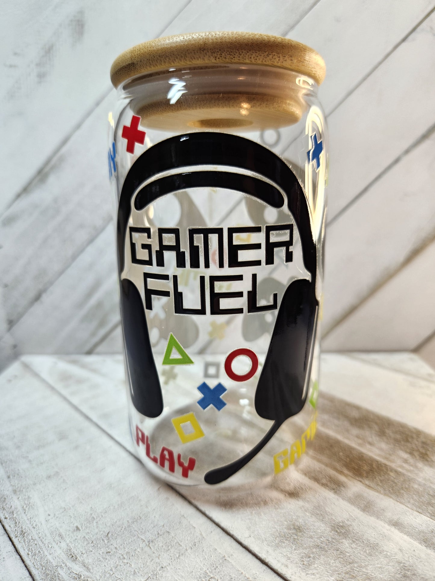 16oz Glass or Plastic Cup-Gamer Fuel Headset