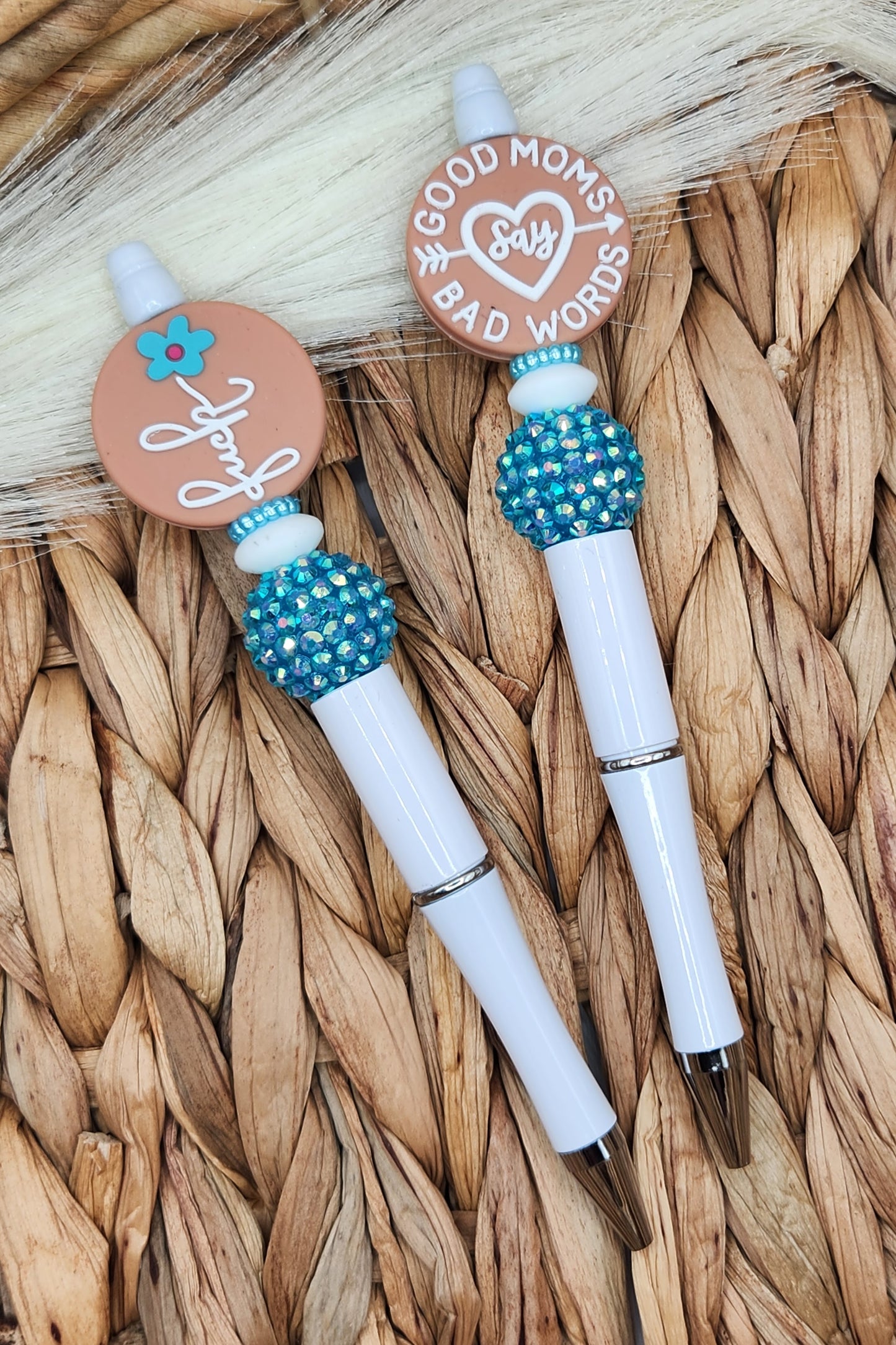 Pen-Good Moms Say Bad Words (Tan & Turquoise)