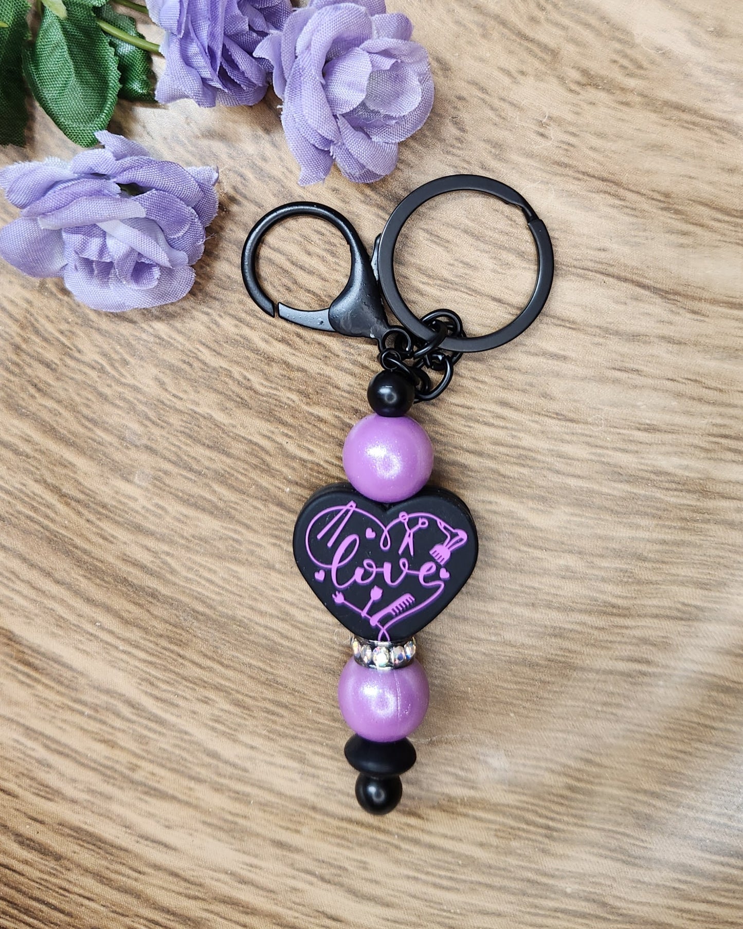 Keychain-Hairdresser Love (Purple)