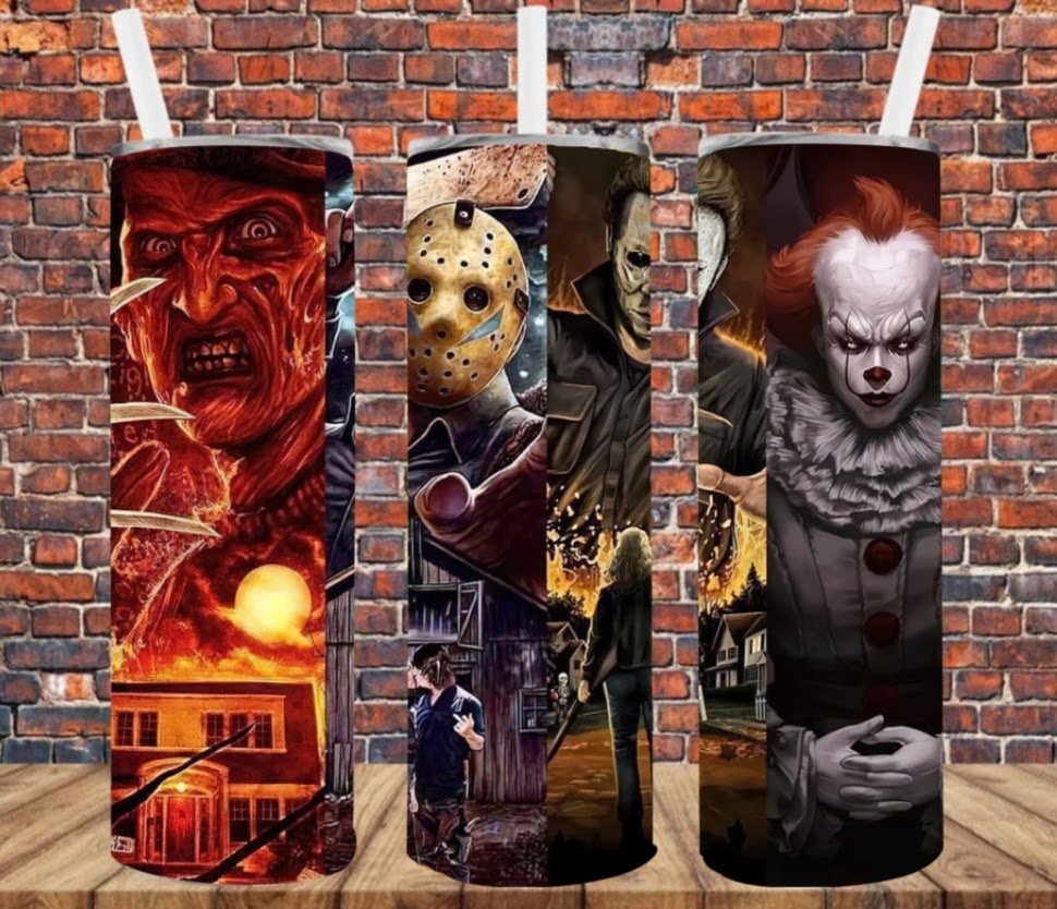 Stainless Steel Tumbler 20oz - Halloween Horror Characters #1 SF