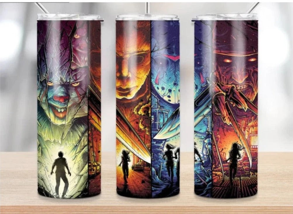 Stainless Steel Tumbler 20oz - Halloween Horror Characters #2 SF