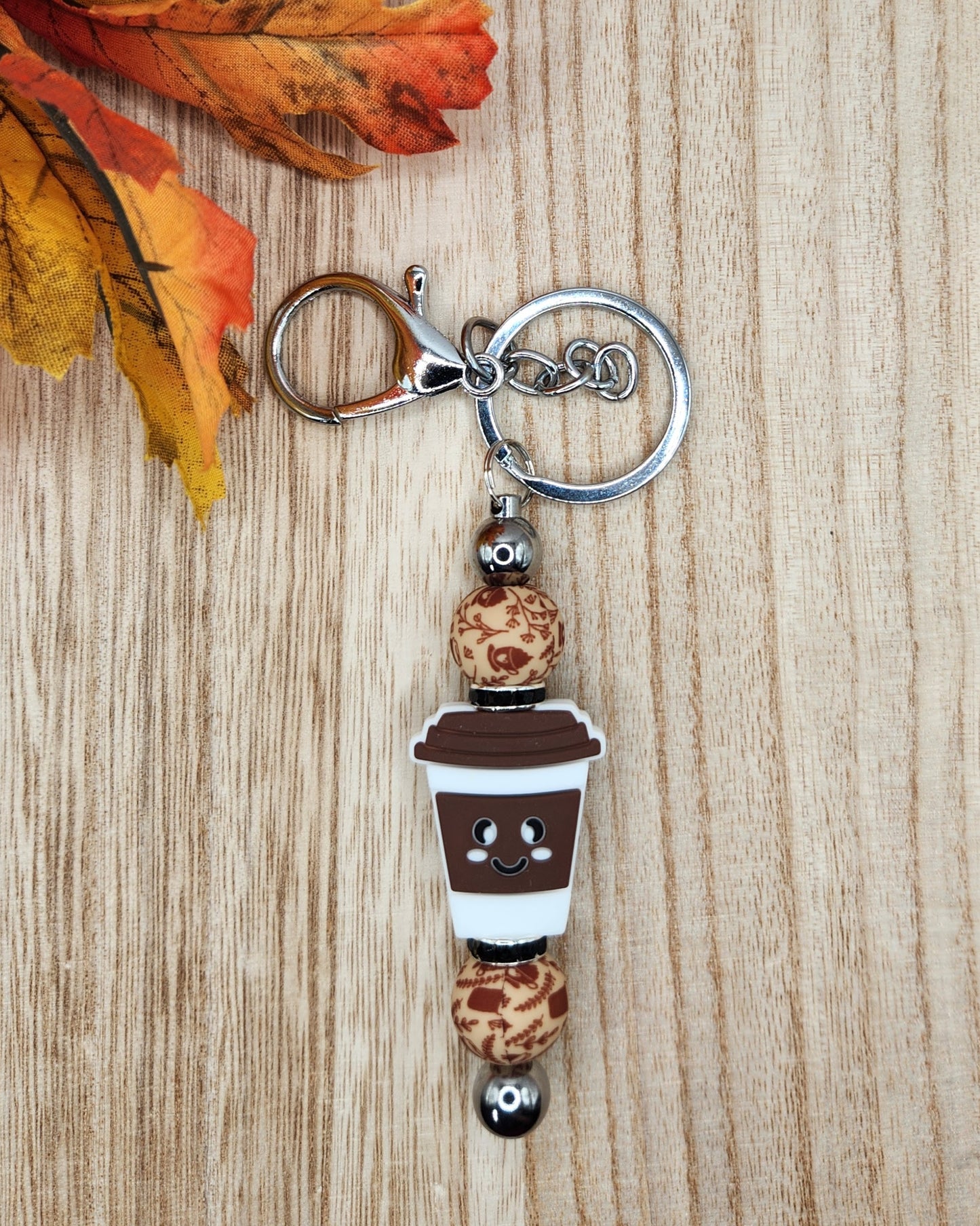 Keychain-Happy Coffee (Brown)