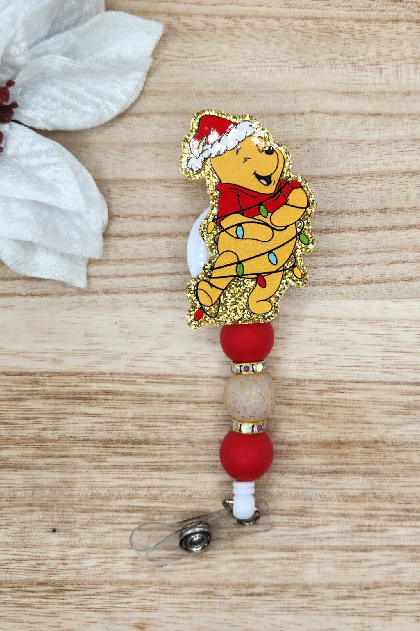 Badge Reel-Honey Bear in Lights