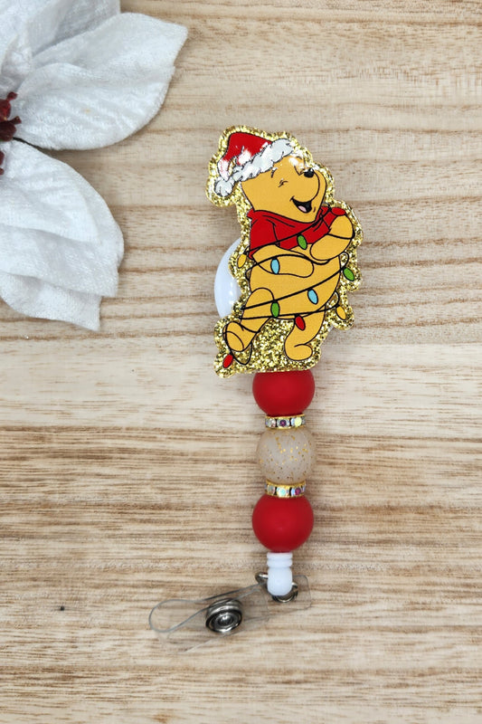 Badge Reel-Honey Bear in Lights