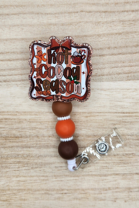 Badge Reel-Hot Cocoa Season (Gold Glitter) WI010