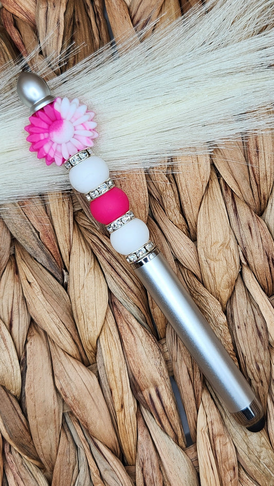 Stylus Pen-Tie Dye Flower (Hot Pink)