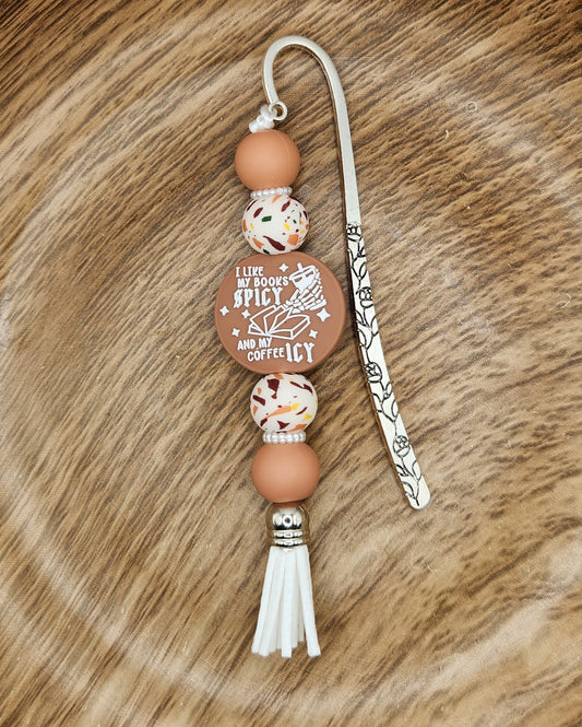 Bookmark-I Like My Coffee Icy and My Books Spicy (Tan)