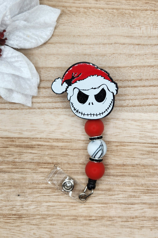 Badge Reel-Jack in Santa Hat