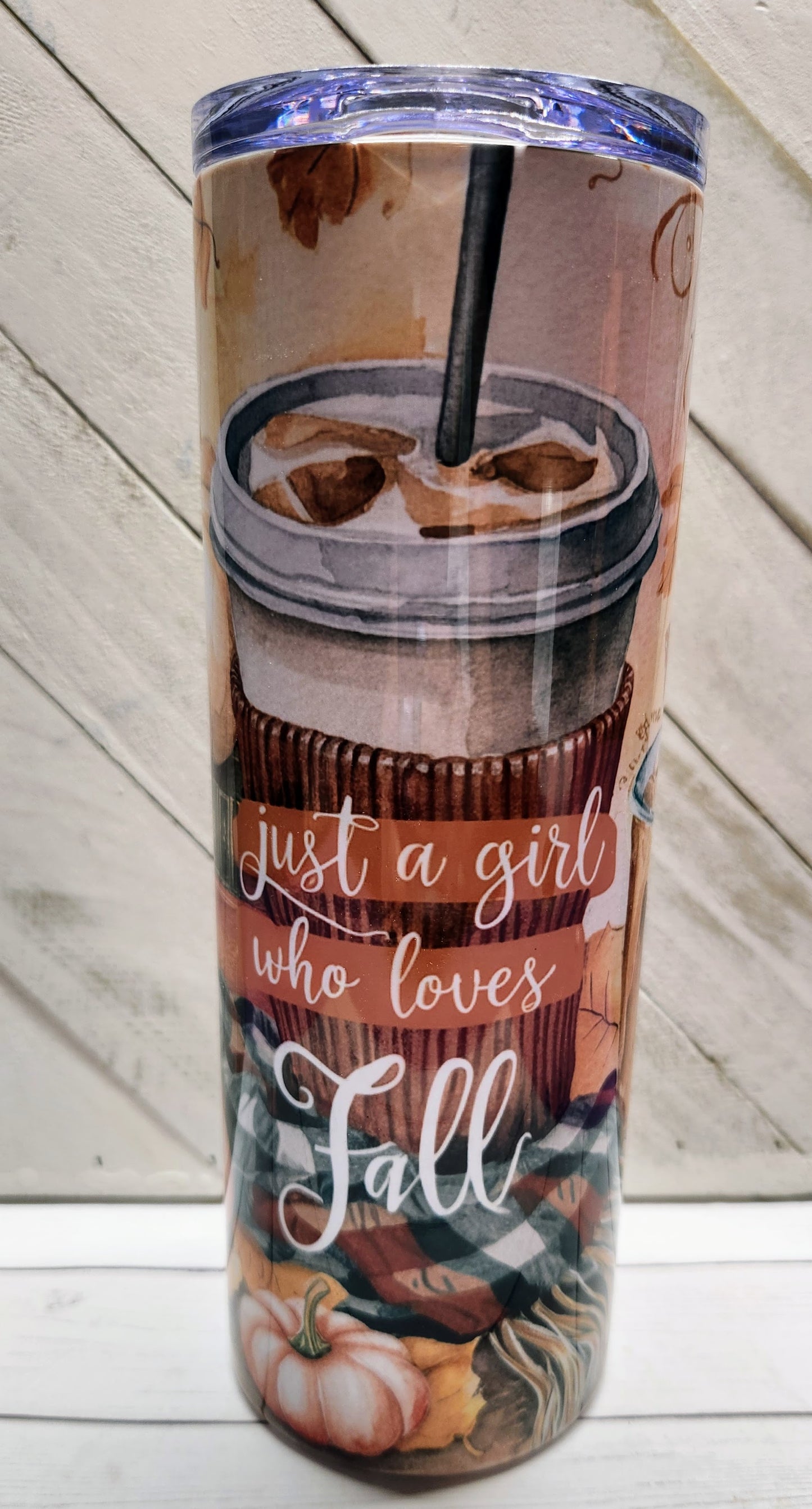 Stainless Steel Tumbler 20oz - Just a Girl Who Loves Fall SF