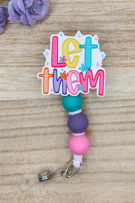 Badge Reel-Let Them (Preppy Brights) MP018