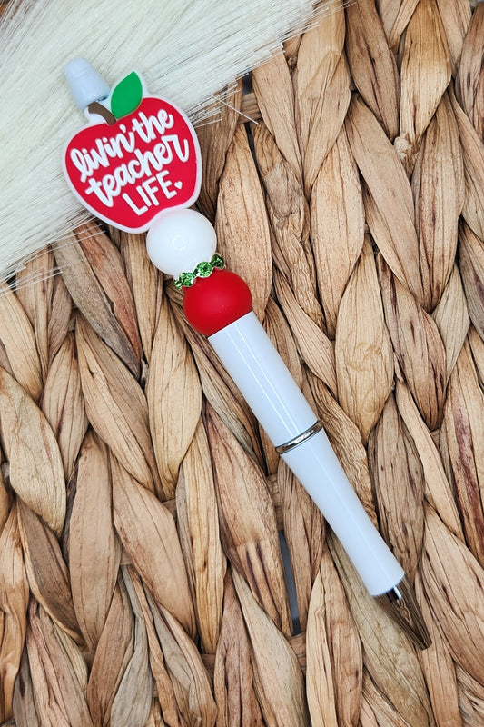 Pen-Livin' the Teacher Life Apple (Red)