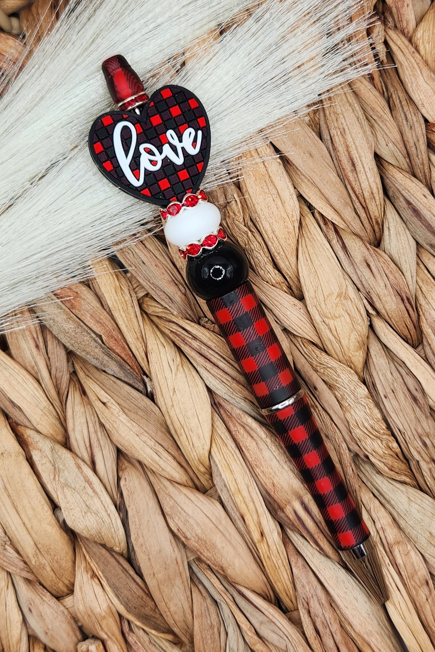 Pen-Love Heart (Buffalo Plaid)