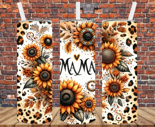 Stainless Steel Tumbler 20oz - Mama Sunflower SF (Boho)
