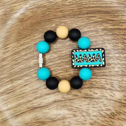 Cup Charm-Mama Leopard (Turquoise)