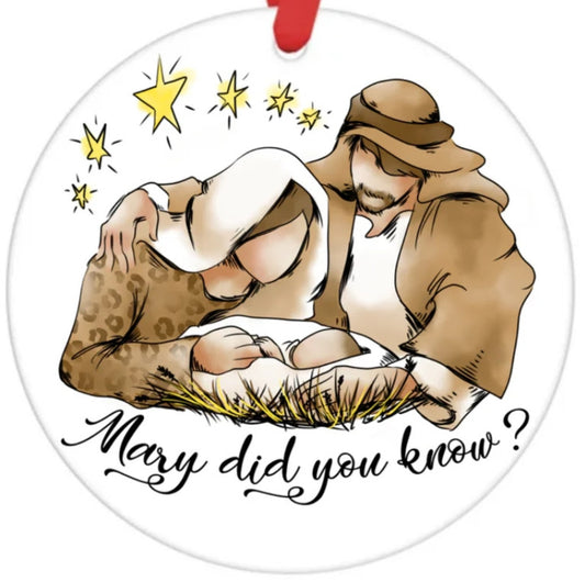 Acrylic Ornament-Mary Did You Know? SF