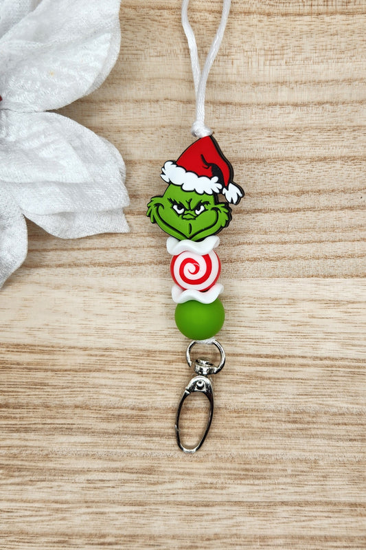 Lanyard-Mean Green Guy (Red Swirl)