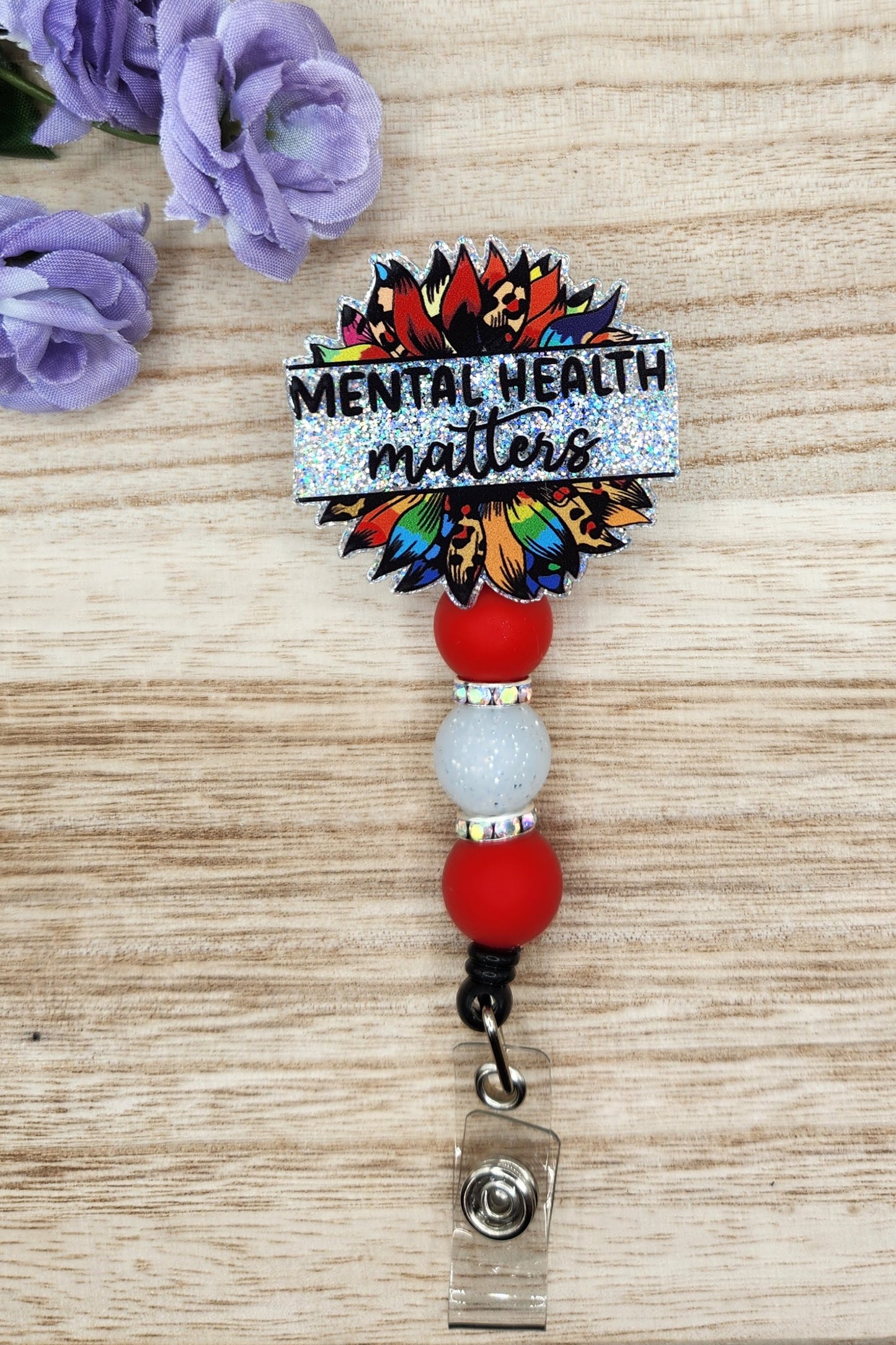 Badge Reel-Mental Health Matters Sunflower