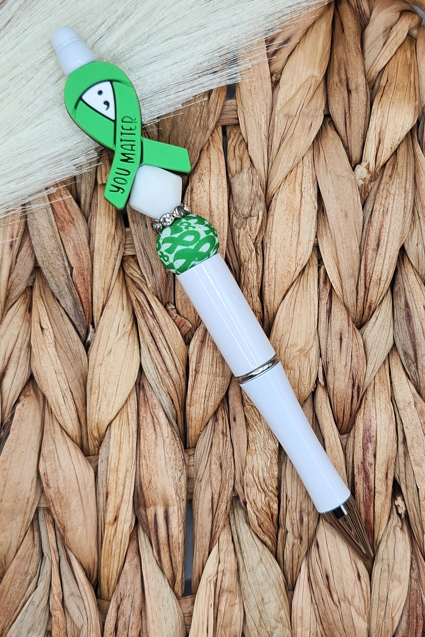 Pen-Mental Health You Matter Ribbon (White)