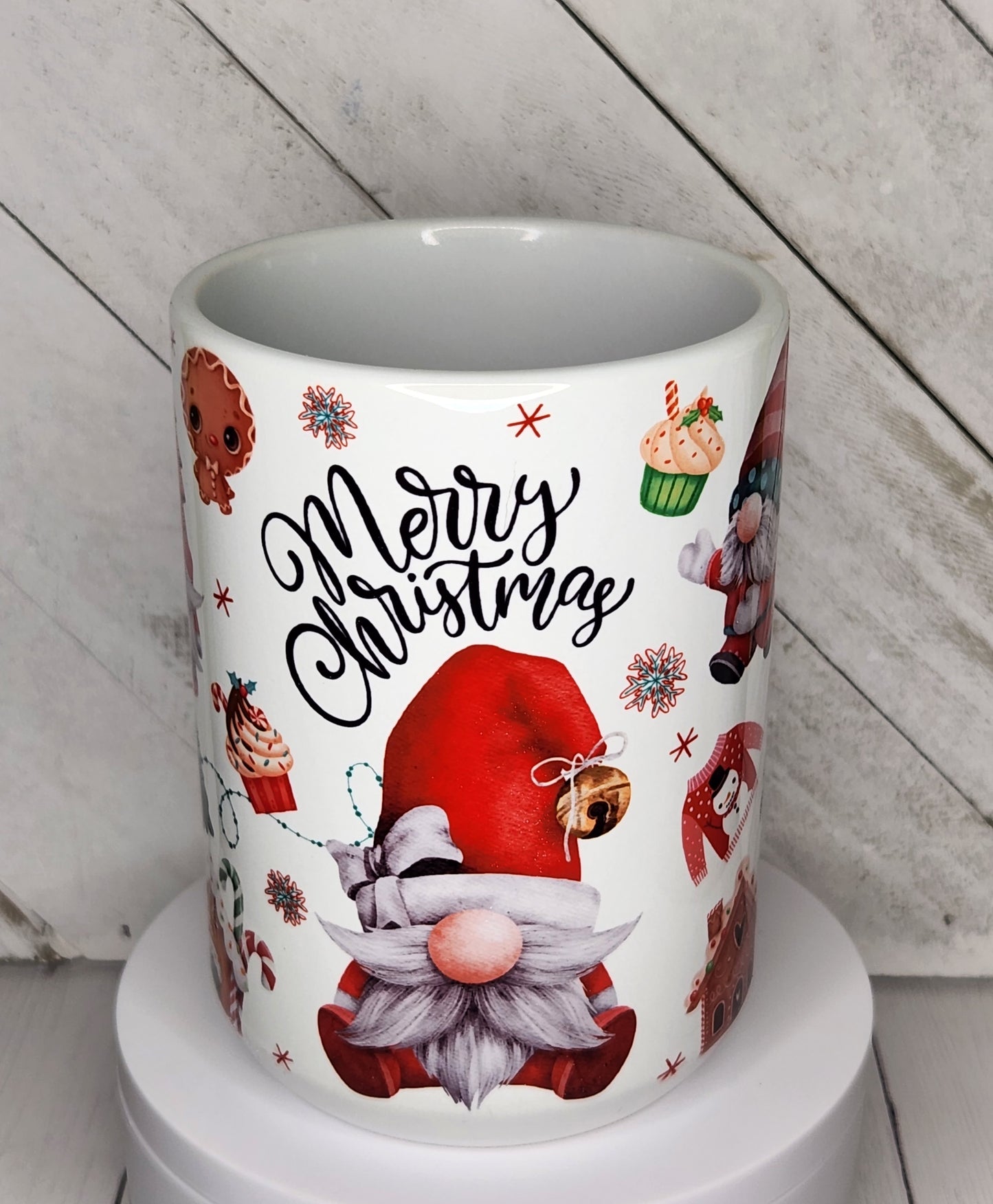 15oz Ceramic Mug-Merry Christmas Gnomes SF