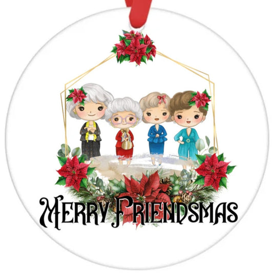 Acrylic Ornament-Merry Friendsmas Golden SF