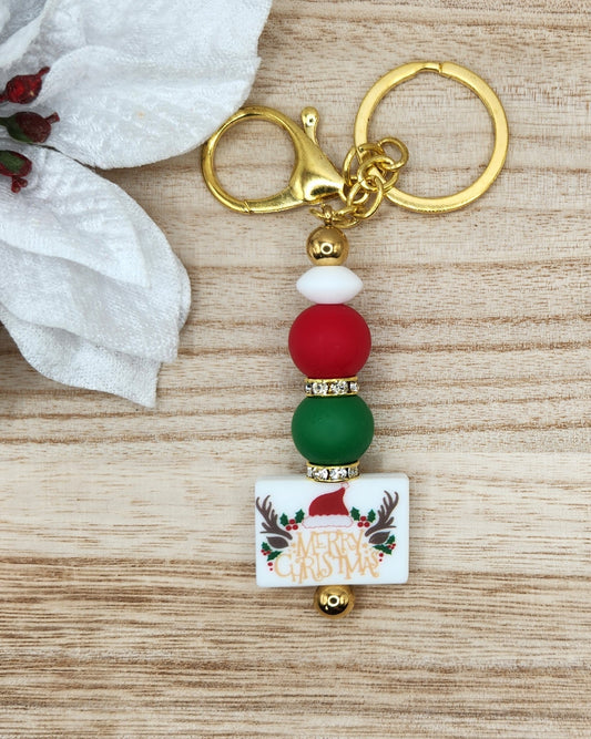 Keychain-Merry Christmas Santa Hat