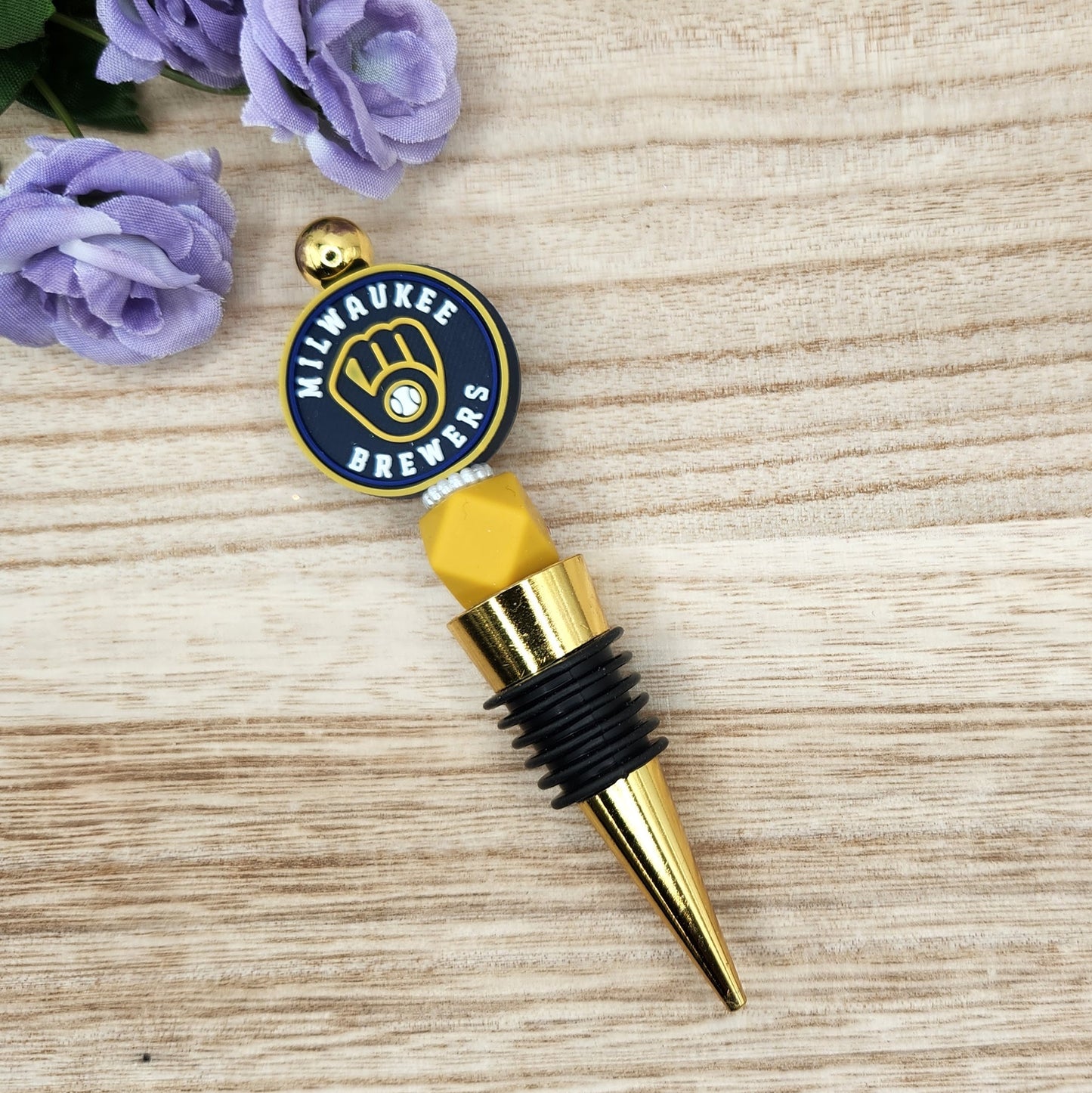 Wine Stopper-Milwaukee Brewers (Gold)