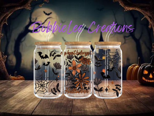 16oz Glass or Plastic Cup - My Heart Belongs to Halloween SK