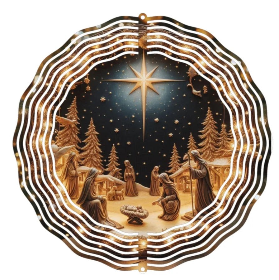 Wind Spinner 8" - Nativity Scene (Star)