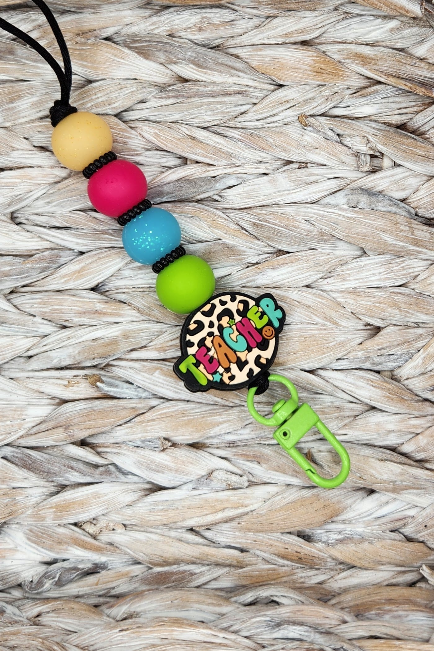 Lanyard-Neon Leopard Teacher