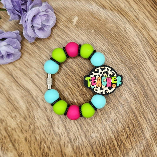 Cup Charm-Neon Leopard Teacher