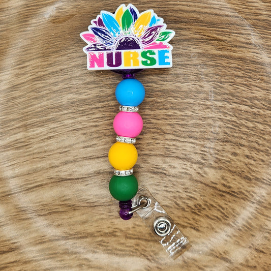 Badge Reel-Nurse Sunflower