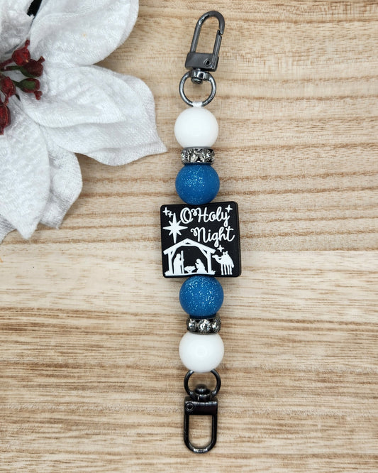 Kindle/Tablet Strap-O Holy Night (Blue Glitter)