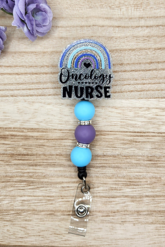 Badge Reel-Oncology Nurse Rainbow