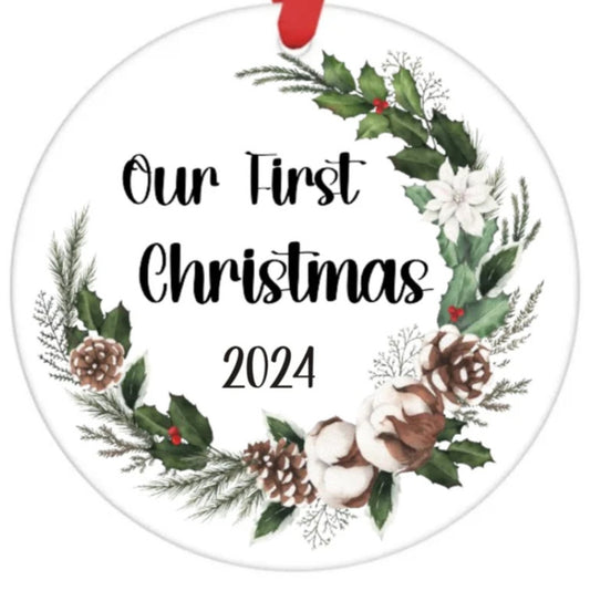 Acrylic Ornament-Our First Christmas Wreath 2024 SF