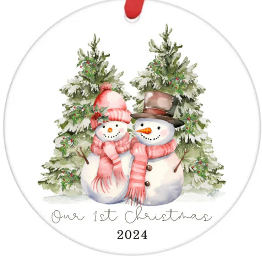 Acrylic Ornament-Our First Christmas Snowmen 2024 SF